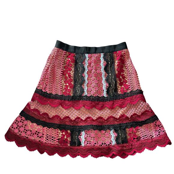 Self-Portrait A-Line Lace Mini Skirt - Picture 2 of 8